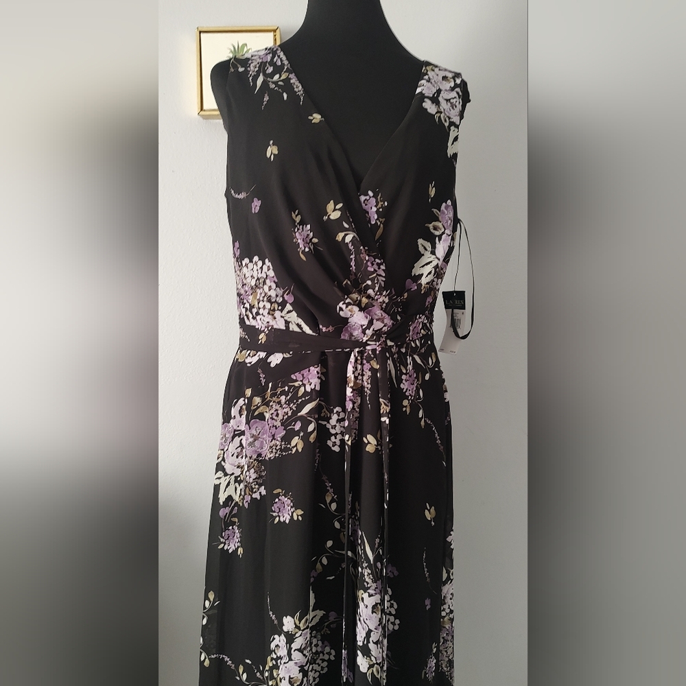 Ralph Lauren Women dress  Size 12 new Tags Sleeveless Style Wrap Zipper Back New - Picture 3 of 13